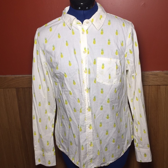 Funky Pineapple print button down shirt size M - Picture 4 of 8